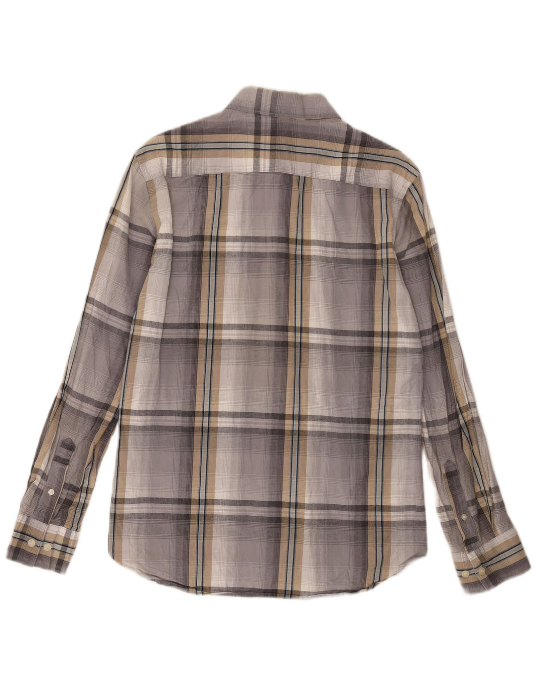 Camisa masculina French Connection algodão xadrez cinza médio