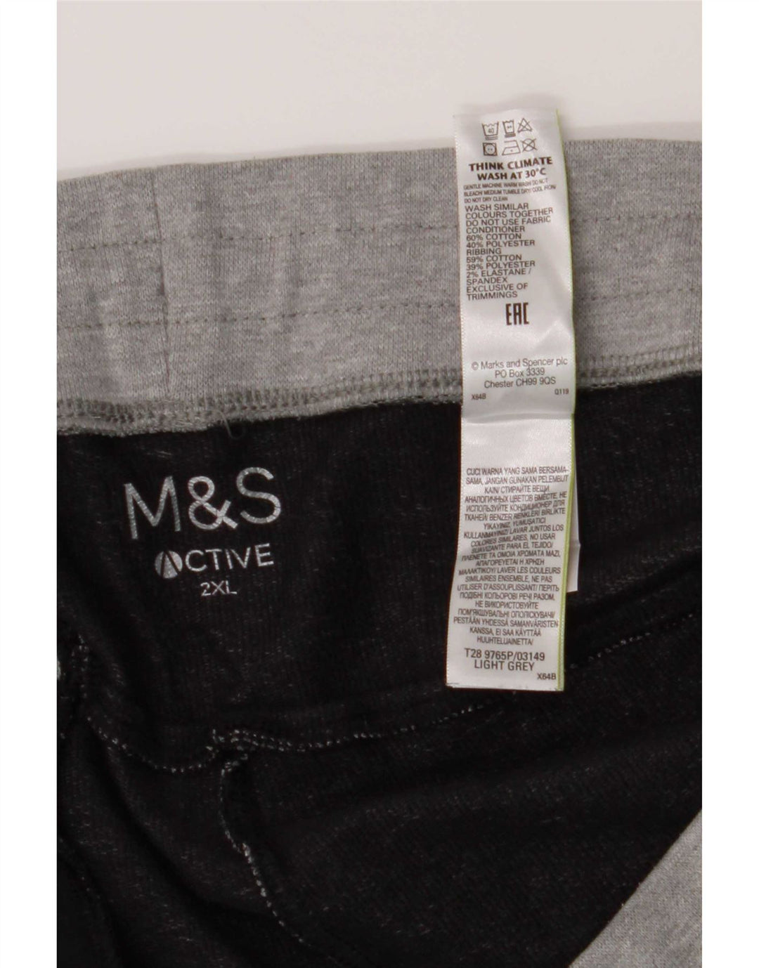 Shorts esportivos masculinos Marks & Spencer 2XL algodão cinza