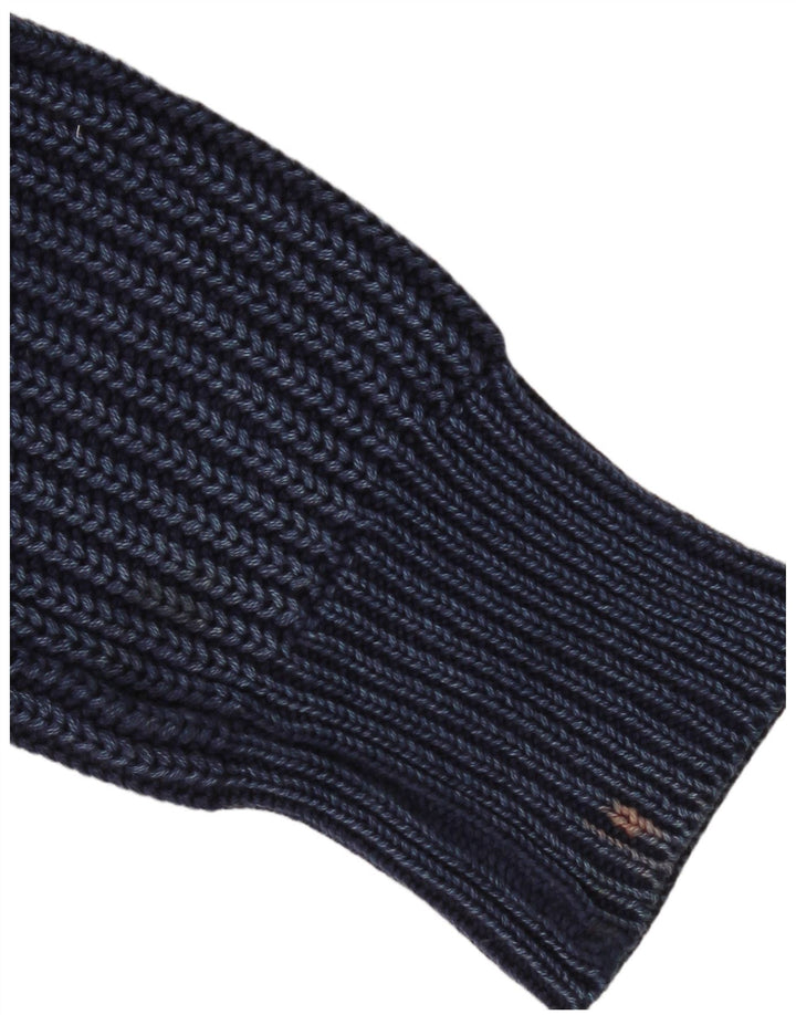 Suéter feminino Replay com gola tartaruga Reino Unido 14 algodão azul marinho médio