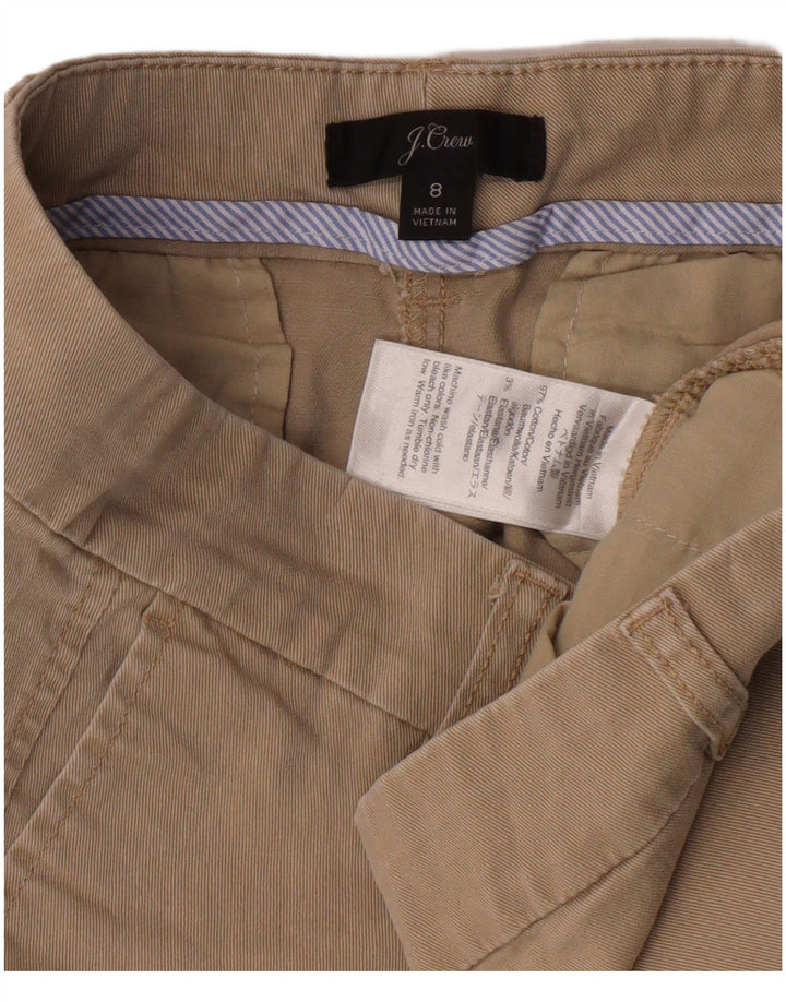 J. CREW Shorts Chino Feminino US 8 Médio W30 Algodão Bege