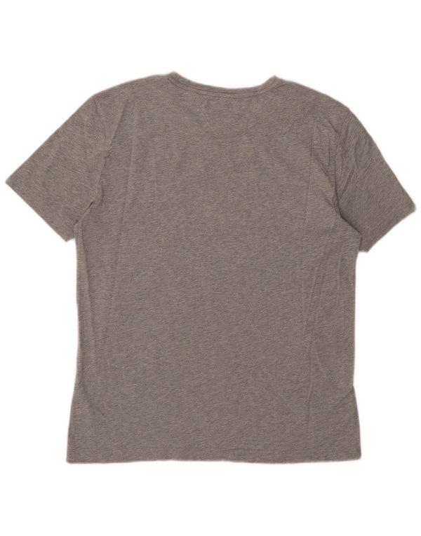 Camiseta gráfica masculina Tommy Hilfiger Top 2XL algodão cinza