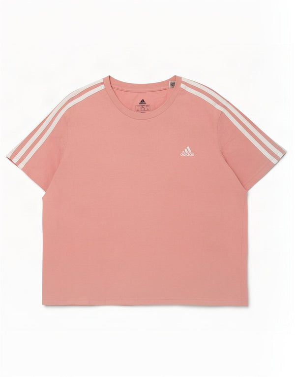 Camiseta Adidas Feminina Crop Top UK 16 Grande Algodão Rosa