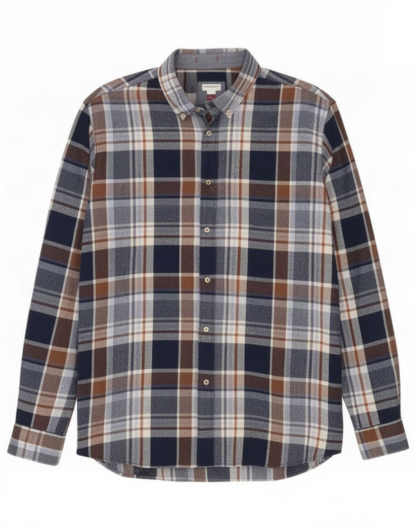 EUA Polo Ass. Camisa masculina de flanela de ajuste regular XL algodão xadrez azul marinho