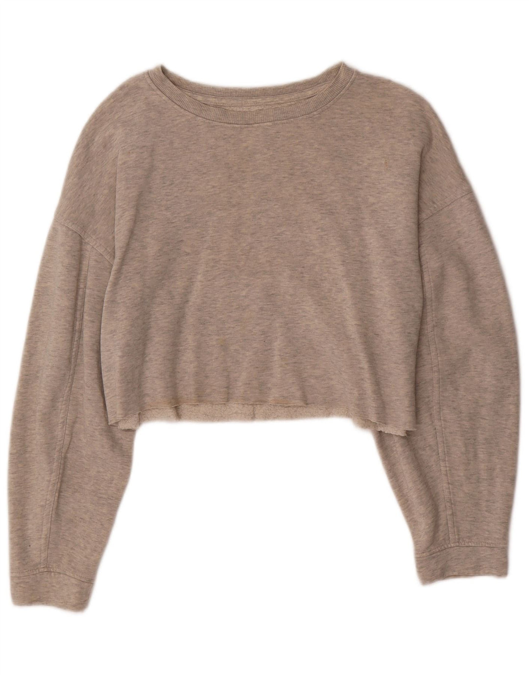 ZARA Suéter feminino oversized cropped UK 10 pequeno cinza