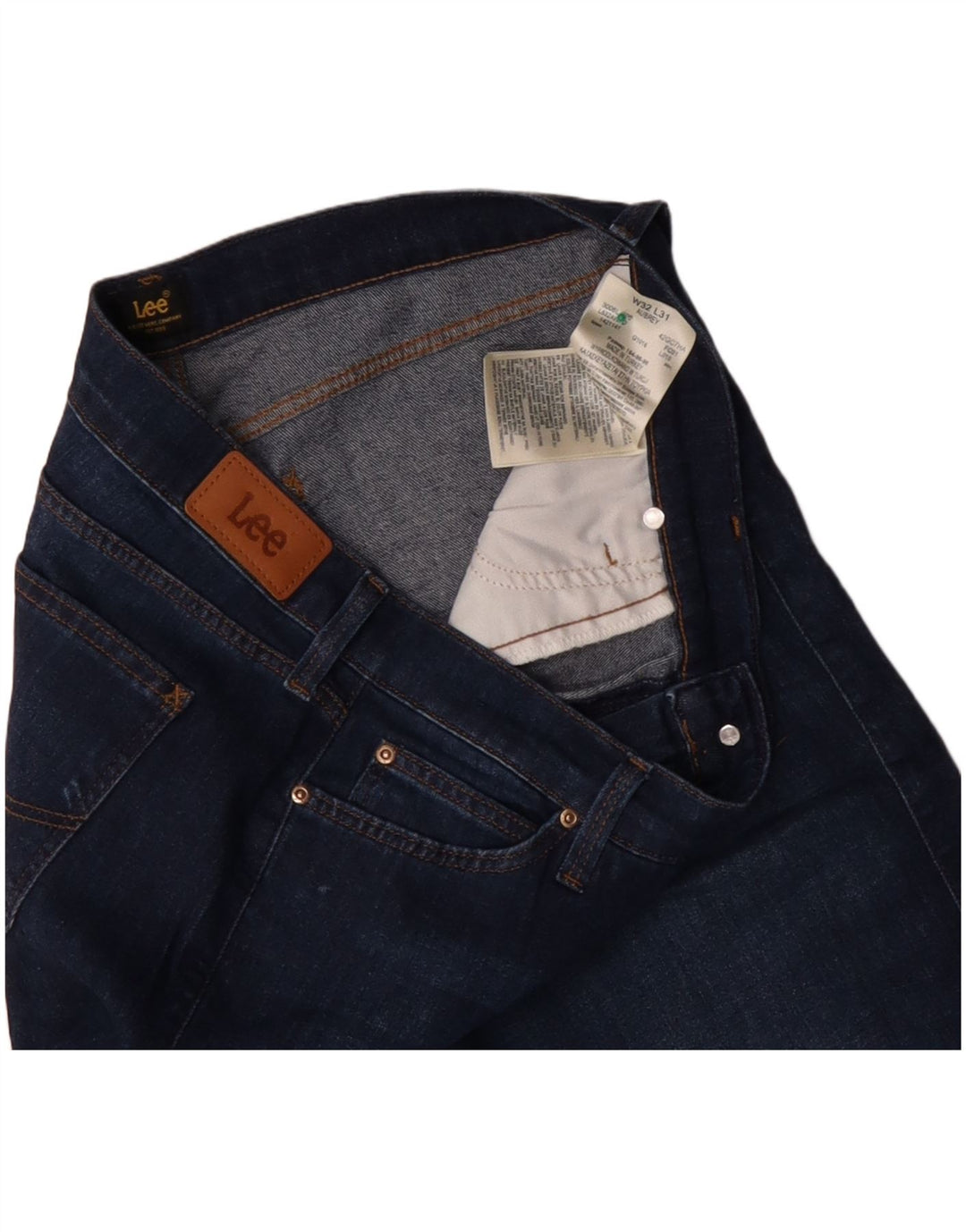 LEE Jeans feminino Aubrey de perna larga W32 L31 azul marinho algodão