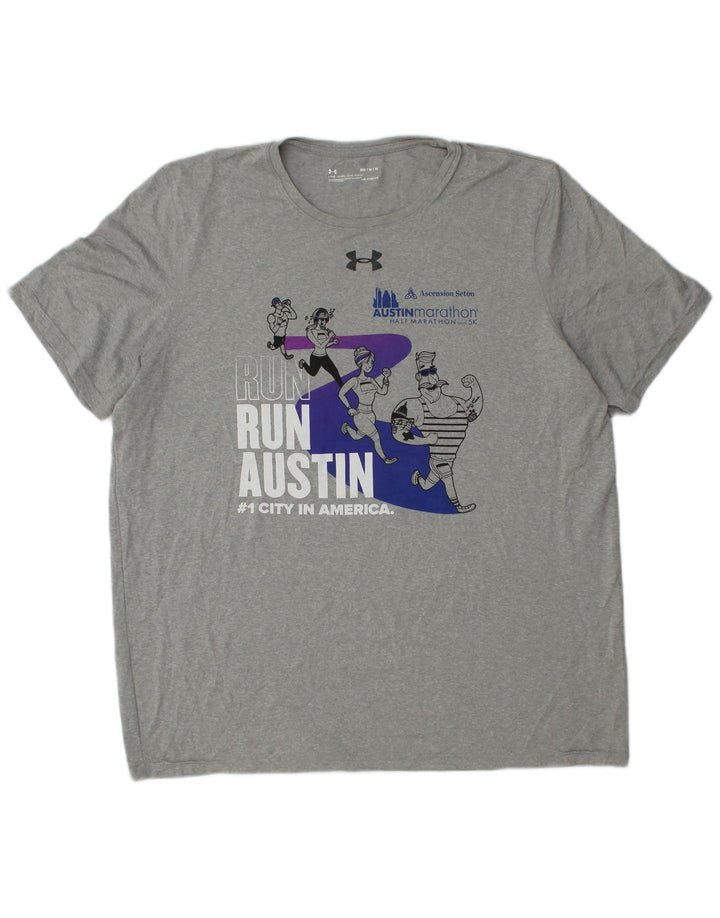 UNDER ARMOUR Camiseta masculina Heat Gear Graphic Top cinza médio
