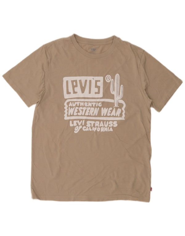 Camiseta masculina Levi's Standard Fit gráfica de algodão bege médio