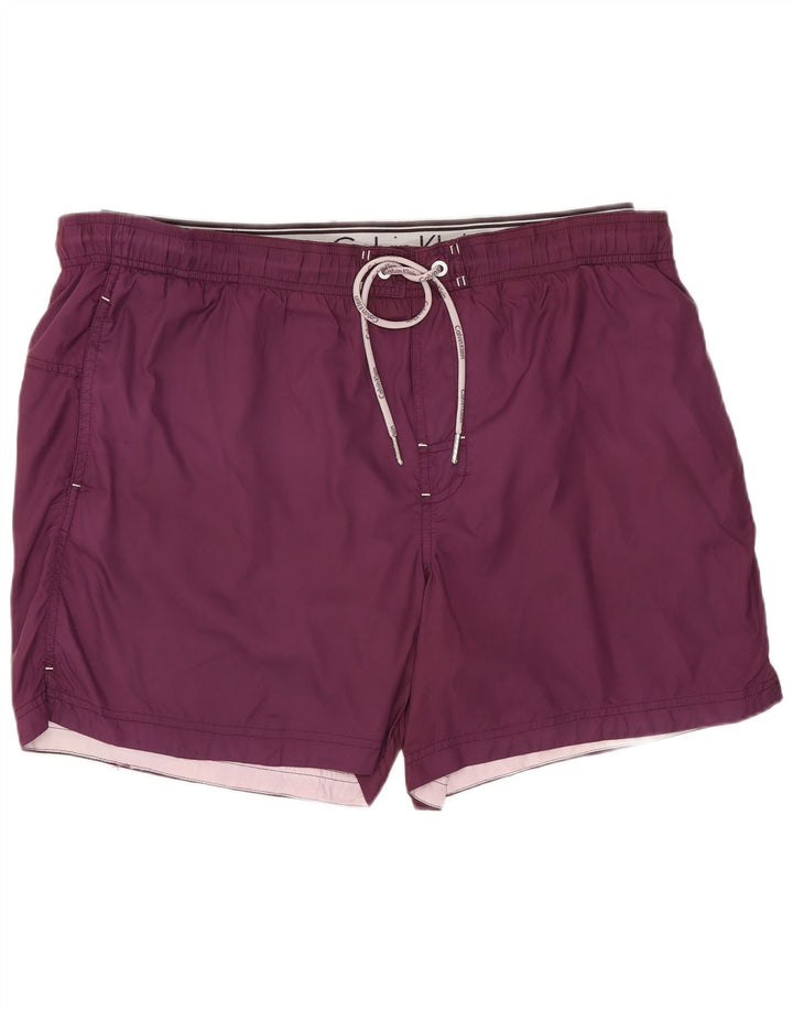 Shorts de natação masculino Calvin Klein grande roxo nylon
