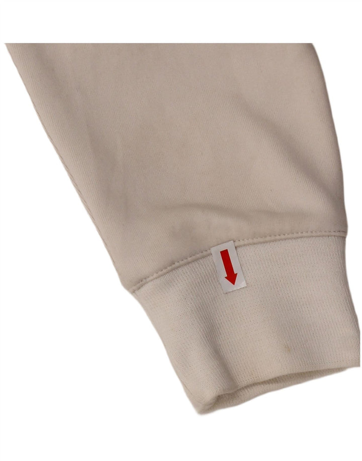 ASICS Womens Tracksuit Top Jacket UK 14 Médio Branco Colourblock