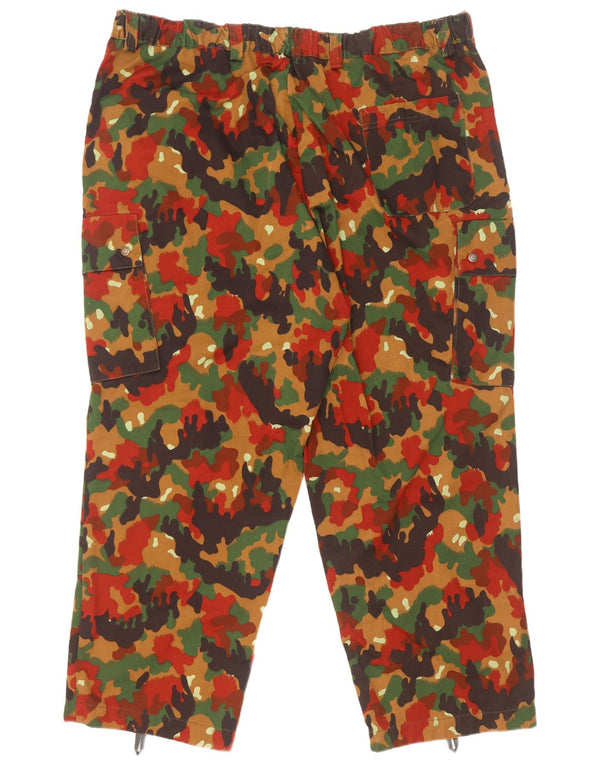 Calça cargo reta masculina vintage W46 L31 camuflagem multicolorida