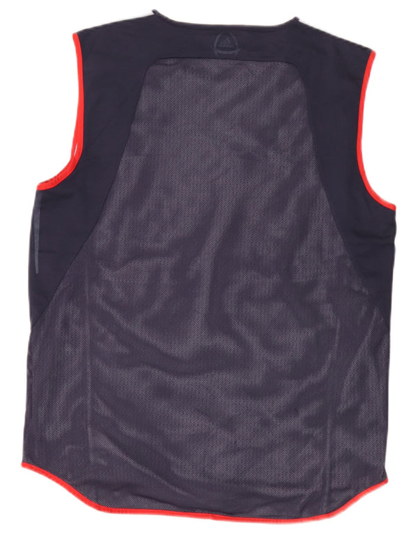 Adidas Mens Climacool Vest Top Grande Azul Marinho Colourblock Poliéster
