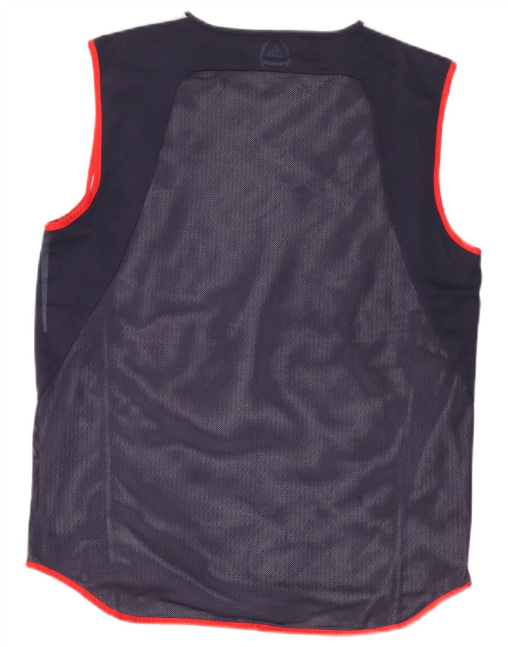 Adidas Mens Climacool Vest Top Grande Azul Marinho Colourblock Poliéster