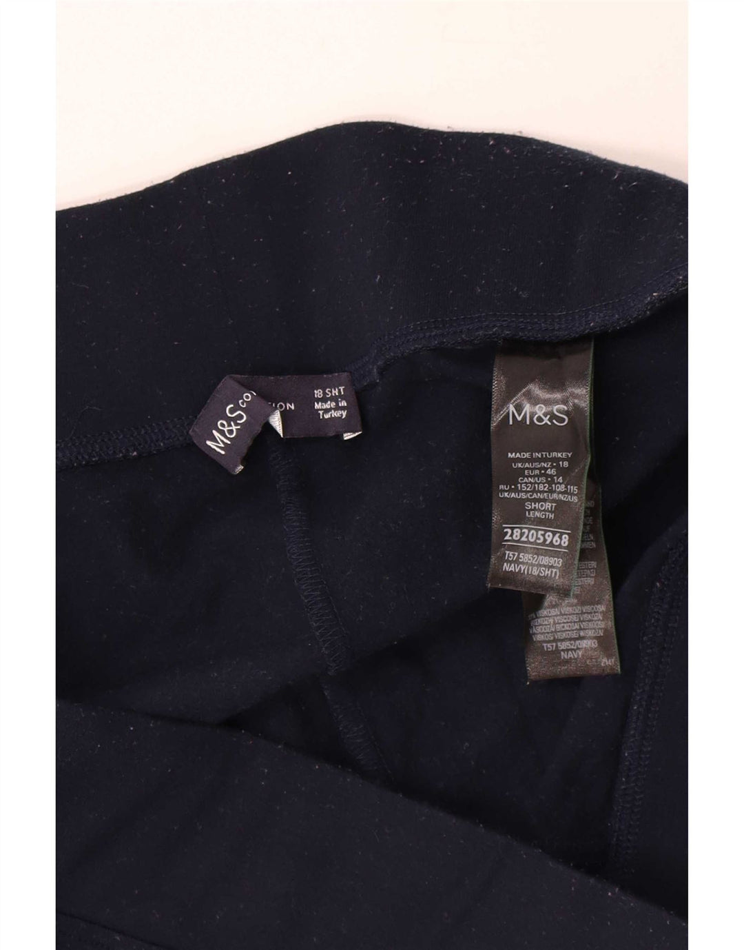 Leggings femininas Marks & Spencer UK 18 XL azul marinho poliéster