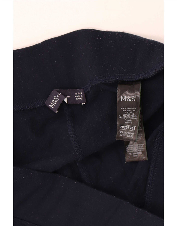 Leggings femininas Marks & Spencer UK 18 XL azul marinho poliéster