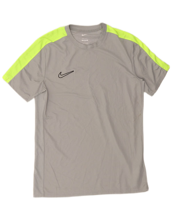 Camiseta Nike Masculina Dri Fit Slim Fit Top Grande Cinza Colourblock Poliéster