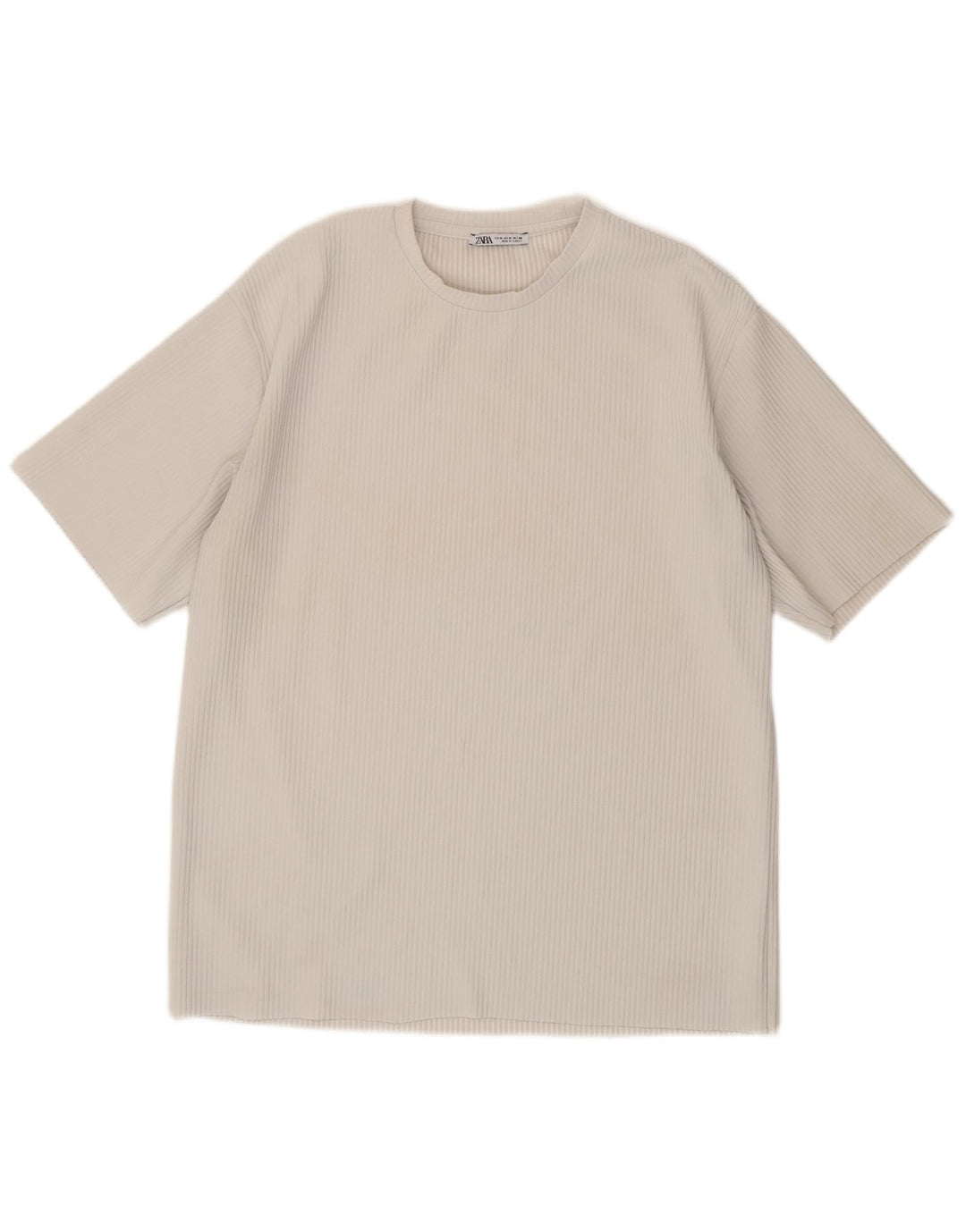 ZARA Camiseta Masculina Top Cinza Médio Poliéster