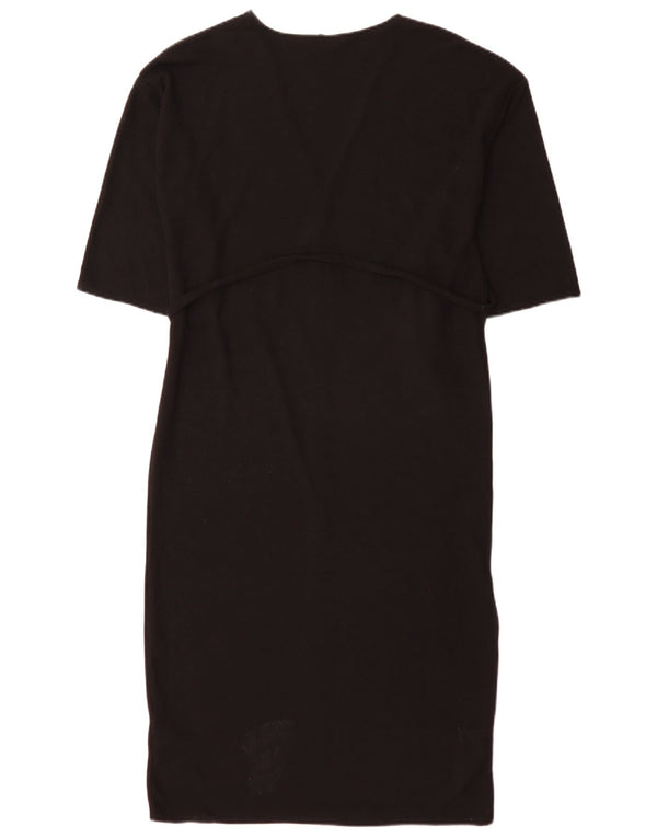 Zara Vestido Maxi Oversized Feminino Reino Unido 10 Pequeno Poliéster Preto