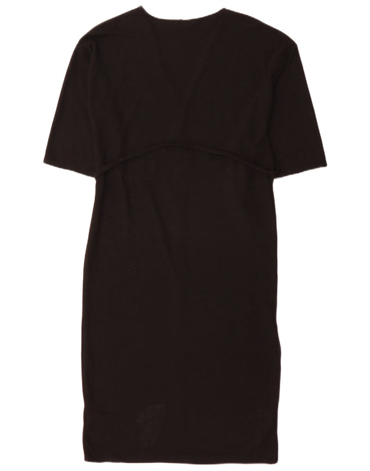 Zara Vestido Maxi Oversized Feminino Reino Unido 10 Pequeno Poliéster Preto