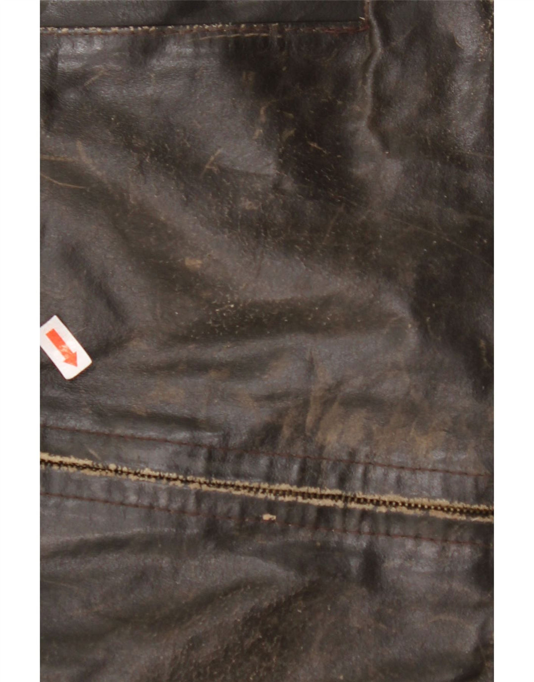 Jaqueta feminina de couro VINTAGE manga 3/4 Reino Unido 14 couro marrom médio