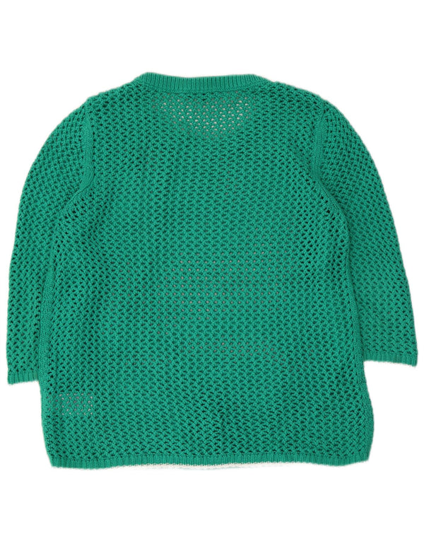 Suéter feminino Tommy Hilfiger manga 3/4 com gola canoa Reino Unido 18 XL verde