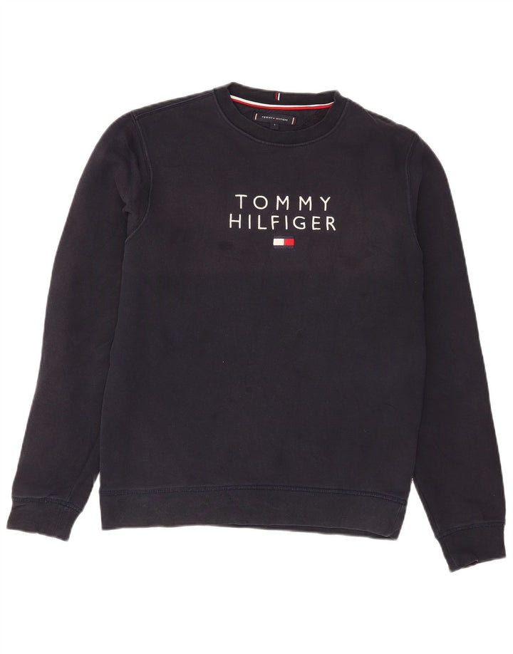 Tommy Hilfiger moletom gráfico masculino jumper pequeno algodão azul marinho