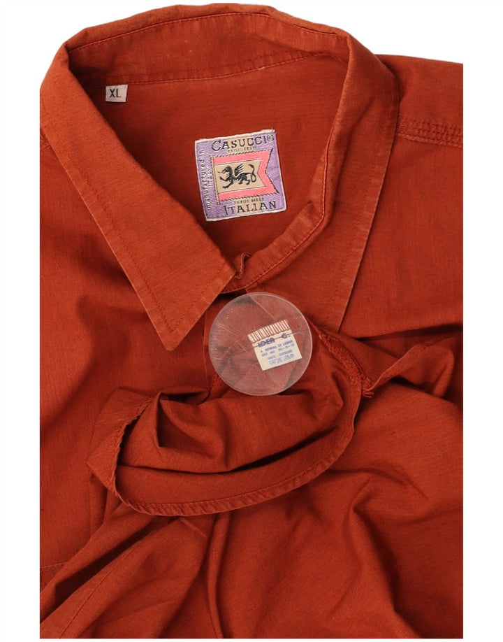 Camisa masculina de manga curta CASUCCI XL laranja algodão