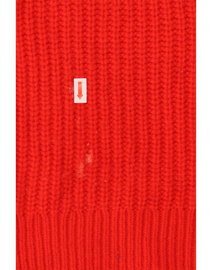 Suéter feminino Marks & Spencer com gola redonda Reino Unido 14 acrílico vermelho médio
