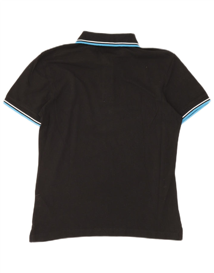 Camisa polo masculina Diadora pequena algodão preto