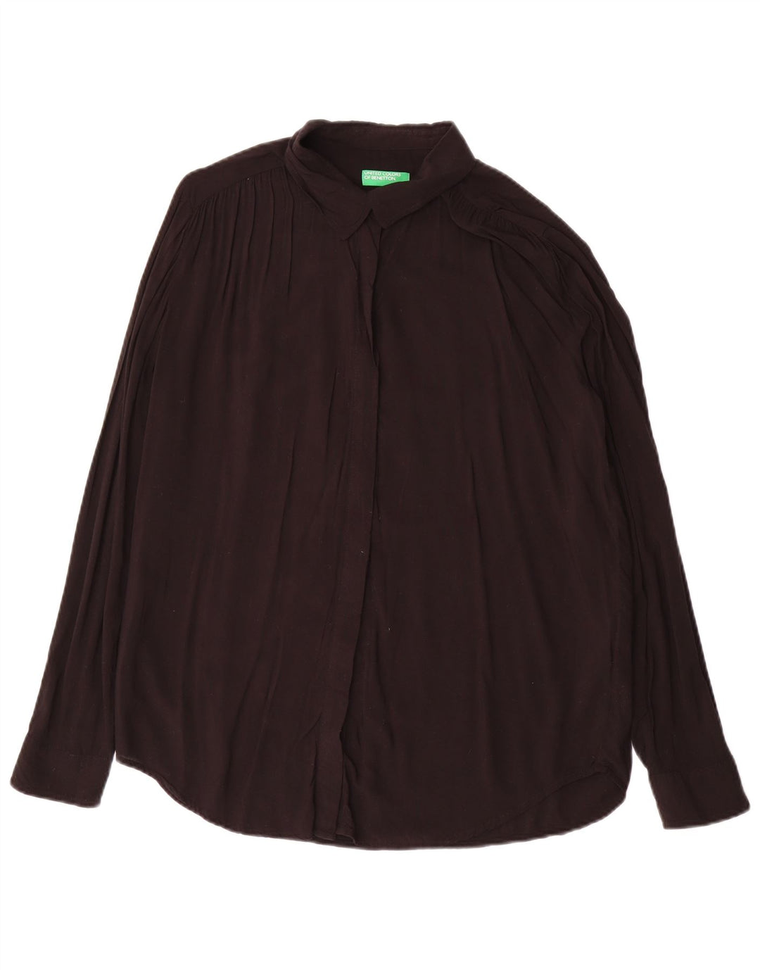 Blusa feminina oversized Benetton Reino Unido 16 grande viscose preta
