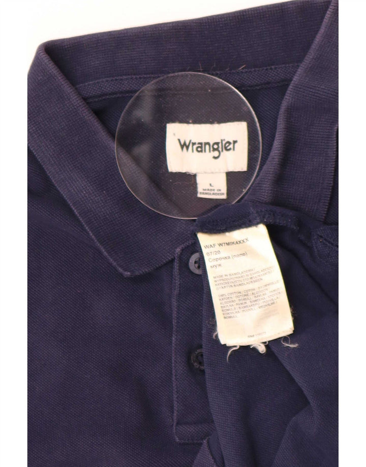 Camisa polo masculina Wrangler grande algodão azul marinho