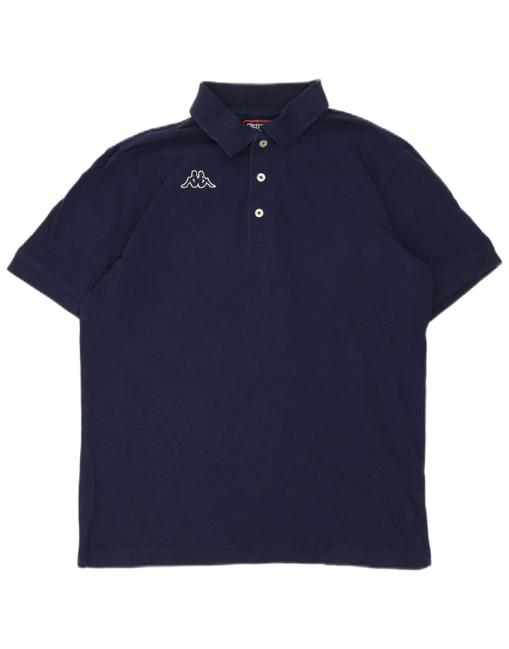 Camisa polo masculina Kappa grande algodão azul marinho