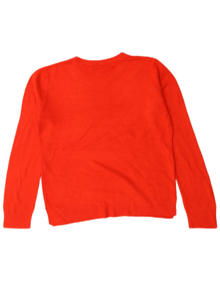 Suéter feminino Marks & Spencer com gola redonda Reino Unido 12 acrílico vermelho médio