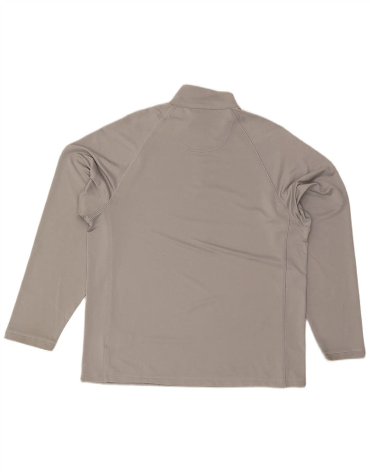 Adidas Mens Climawarm Zip Neck Pulôver Treino Top Grande Cinza Poliéster