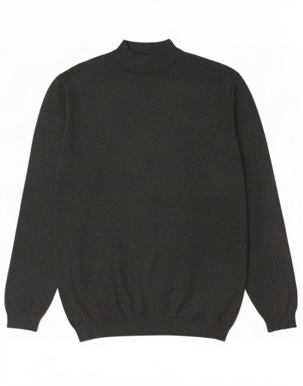 Zara Suéter masculino com gola tartaruga grande viscose cinza