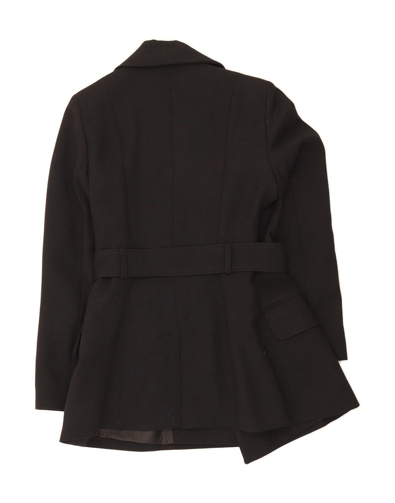 KOOKAI Womens Double Breasted Blazer Jacket EU 38 Medium Black Wool Vintage Kookai and Second-Hand Kookai from Messina Hembry 