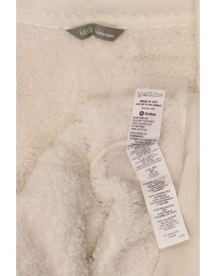 Jaqueta de lã feminina Marks & Spencer UK 20 2XL algodão branco