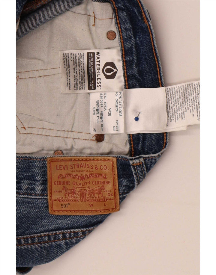 Shorts jeans feminino 501 da Levi's W28 algodão azul médio