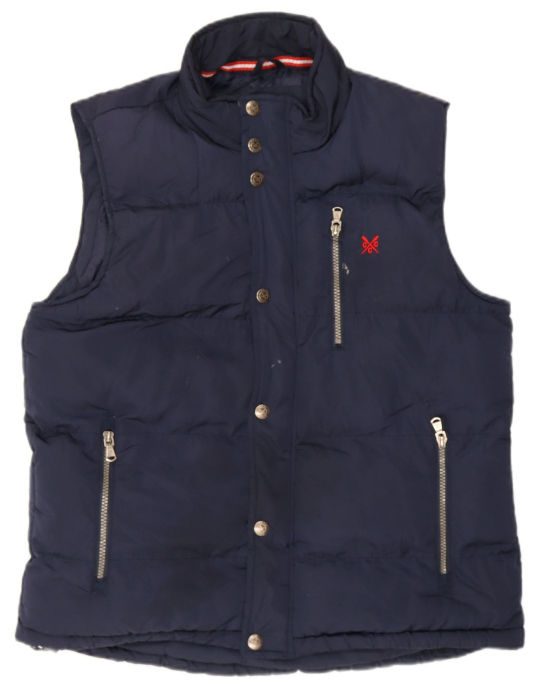 Crew Clothing Mens acolchoado Gilet UK 38 poliéster azul marinho médio