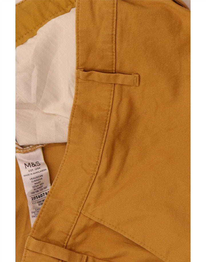Shorts chino masculino Marks & Spencer W42 2XL algodão bege