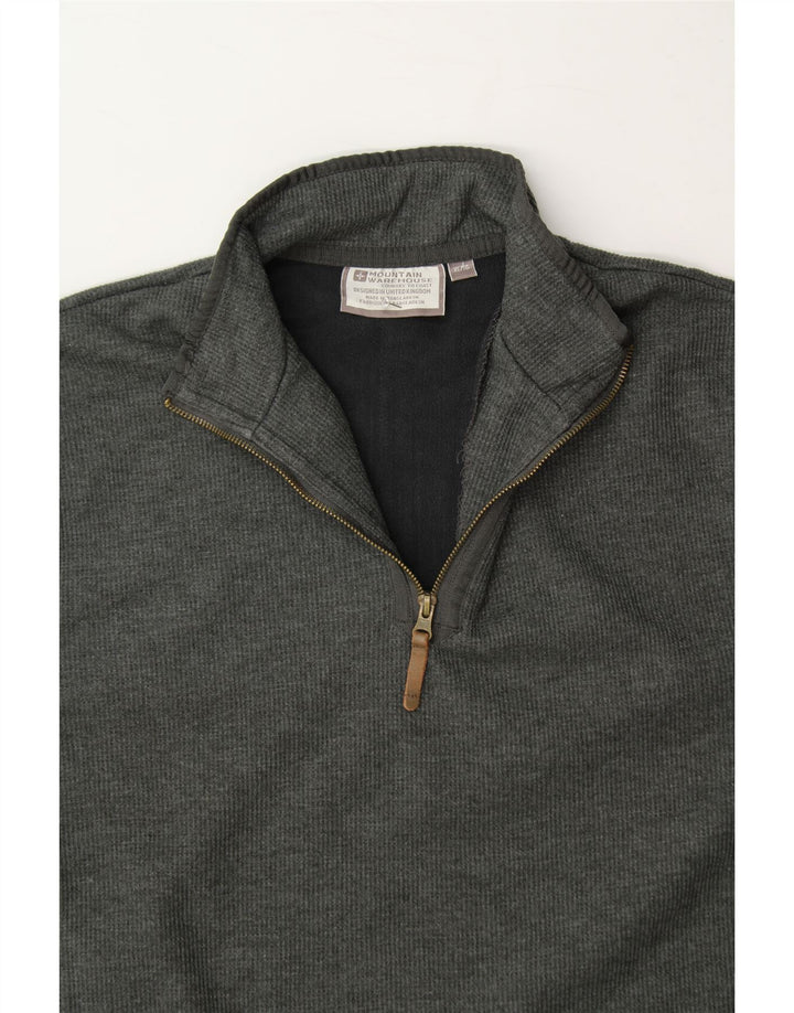 MOUNTAIN WAREHOUSE Womens Zip Neck Sweatshirt Jumper UK 18 XL Grey Cotton Vintage Mountain Warehouse and Second-Hand Mountain Warehouse from Messina Hembry 