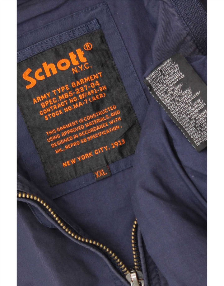 Jaqueta bomber masculina Schott UK 44 2XL algodão azul marinho