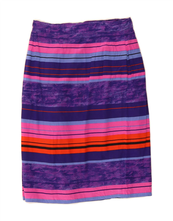 VINTAGE Womens Straight Skirt W24 XS Purple Striped Vintage Vintage and Second-Hand Vintage from Messina Hembry 