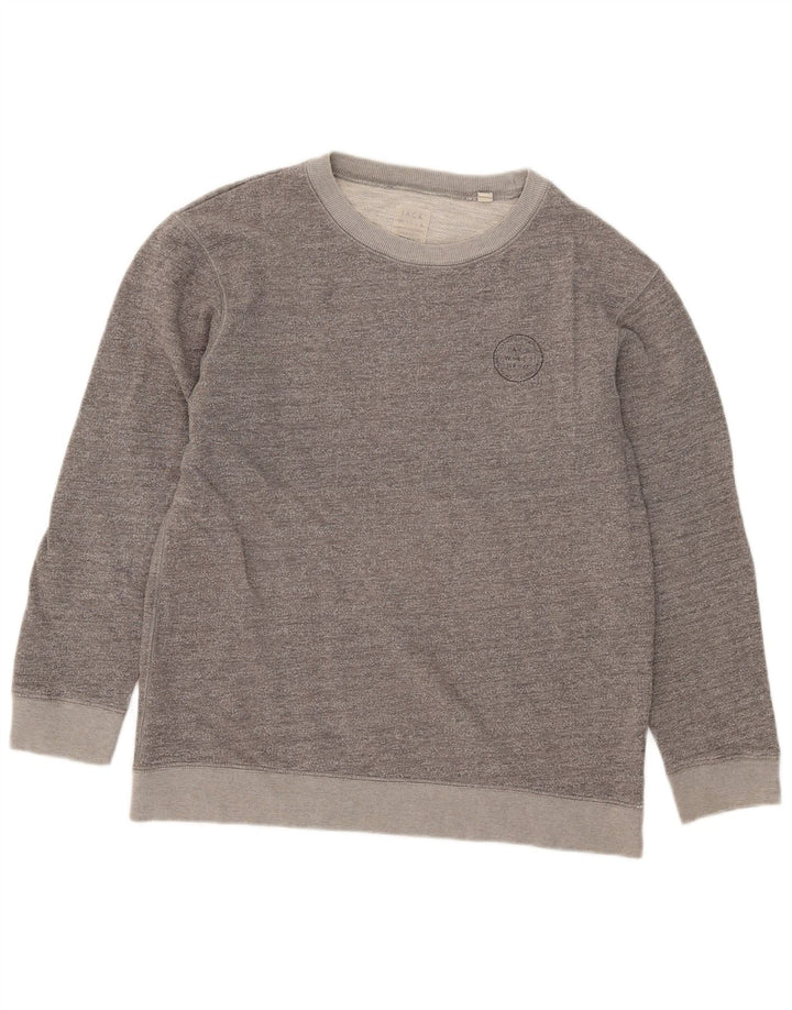 Jack Wills moletom feminino jumper UK 12 algodão manchado cinza médio