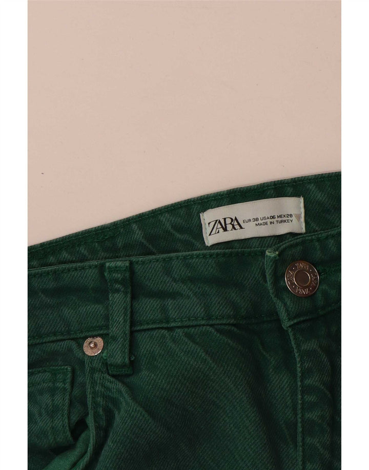 Calça Jeans Solta Feminina Zara EU 38 Pequeno W28 L31 Verde