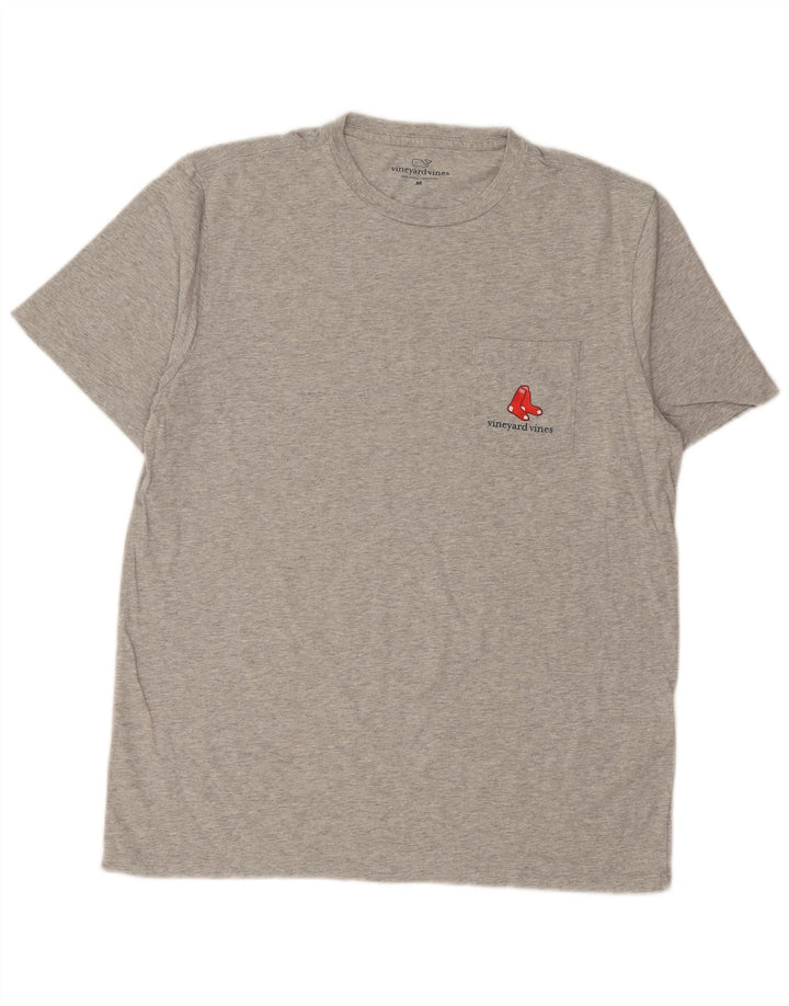 Camiseta gráfica masculina Vineyard Vines Top cinza médio algodão