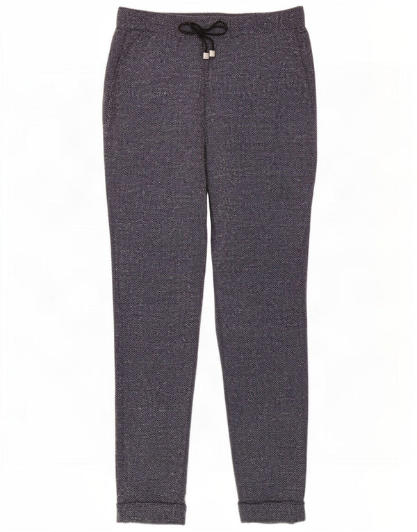 Calça feminina casual justa Marks & Spencer Reino Unido 8 pequena W26 L27 azul manchada