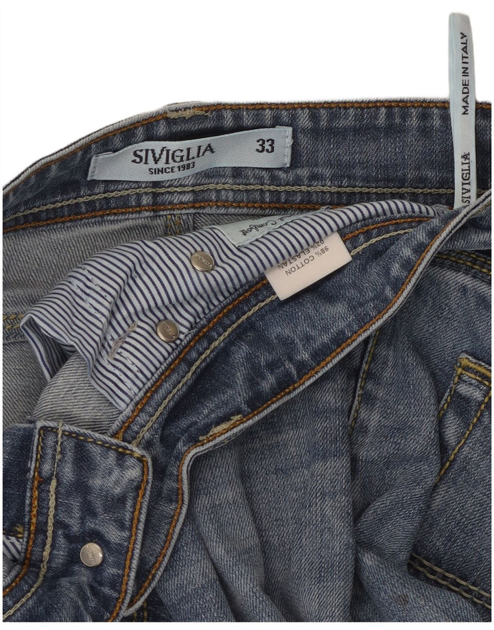 Calça jeans reta masculina SIVIGLIA W33 L30 algodão azul