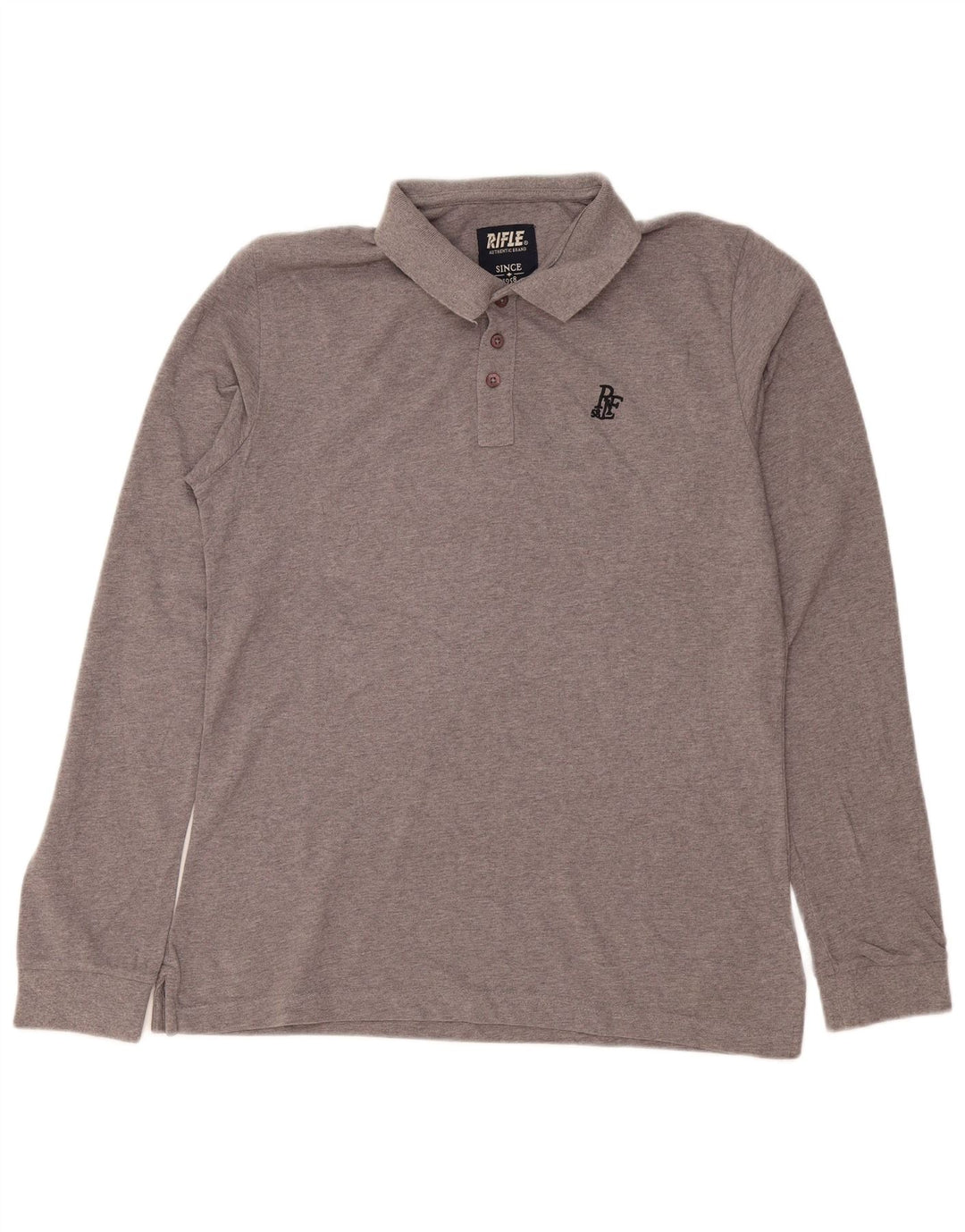 Camisa polo masculina de manga comprida Rifle XL cinza manchada