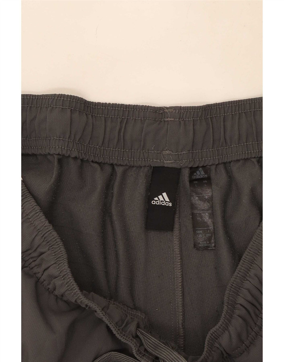 Shorts esportivos masculinos Adidas grande poliéster cinza