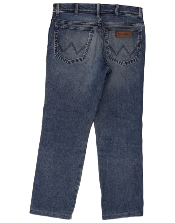 Wrangler Masculino Texas Straight Jeans W34 L29 Azul Algodão